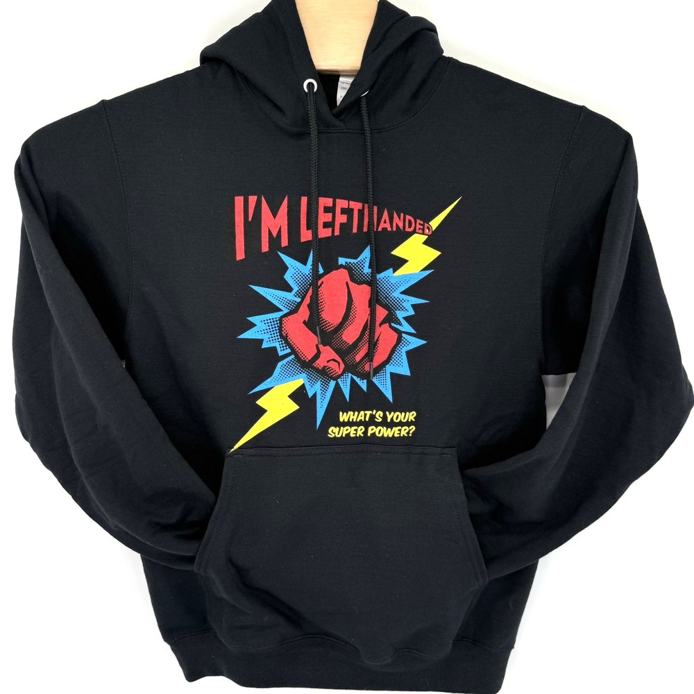 I'm Left Handed Super PowerPort & Company Hoodie Men S Black Graphic Core Fleece